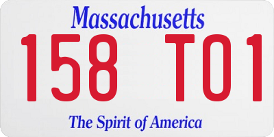 MA license plate 158TO1