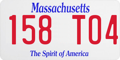 MA license plate 158TO4