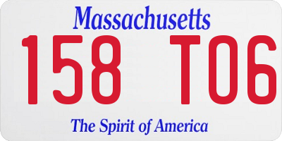 MA license plate 158TO6