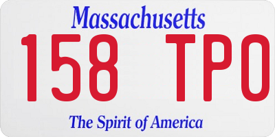 MA license plate 158TP0