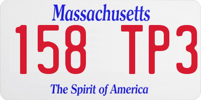 MA license plate 158TP3