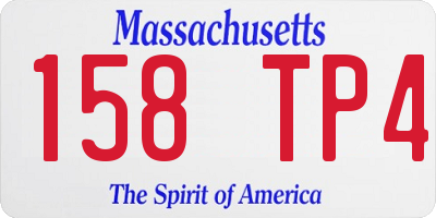 MA license plate 158TP4