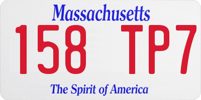 MA license plate 158TP7