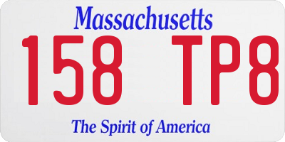 MA license plate 158TP8