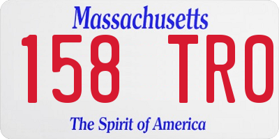 MA license plate 158TR0