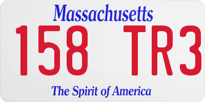 MA license plate 158TR3