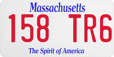 MA license plate 158TR6