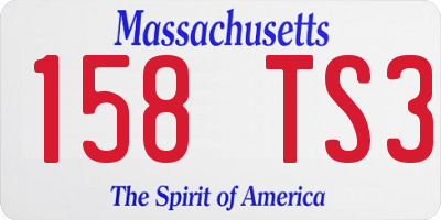 MA license plate 158TS3