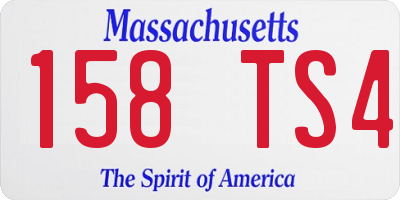 MA license plate 158TS4