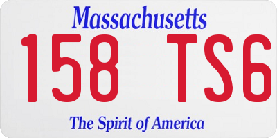 MA license plate 158TS6