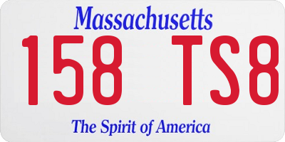 MA license plate 158TS8