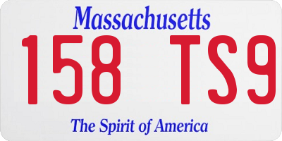 MA license plate 158TS9