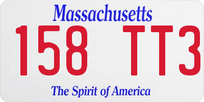 MA license plate 158TT3