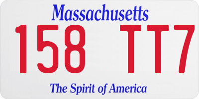 MA license plate 158TT7