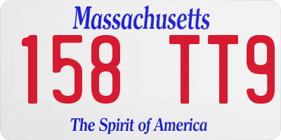 MA license plate 158TT9