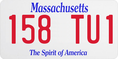 MA license plate 158TU1