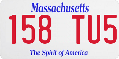 MA license plate 158TU5