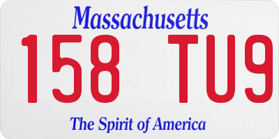 MA license plate 158TU9