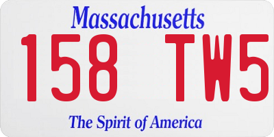 MA license plate 158TW5