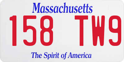 MA license plate 158TW9