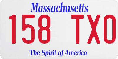 MA license plate 158TX0