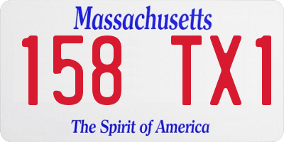 MA license plate 158TX1