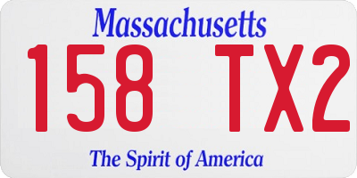 MA license plate 158TX2