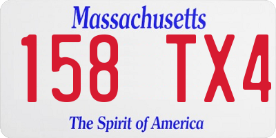 MA license plate 158TX4