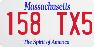 MA license plate 158TX5