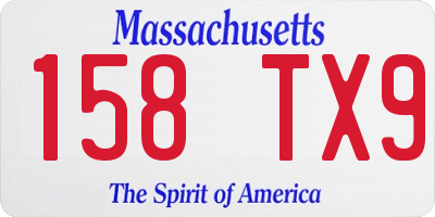 MA license plate 158TX9
