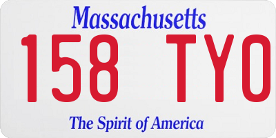 MA license plate 158TY0