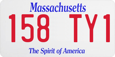 MA license plate 158TY1