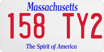 MA license plate 158TY2