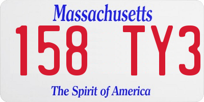 MA license plate 158TY3