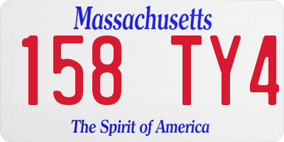 MA license plate 158TY4