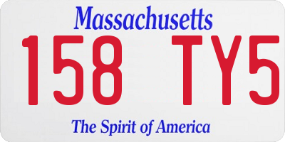 MA license plate 158TY5