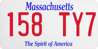 MA license plate 158TY7