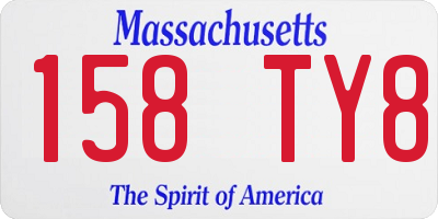 MA license plate 158TY8