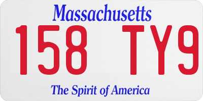 MA license plate 158TY9