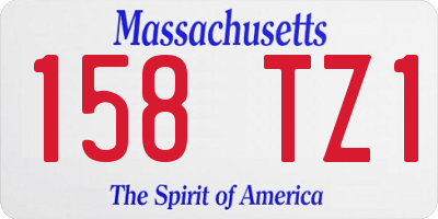 MA license plate 158TZ1