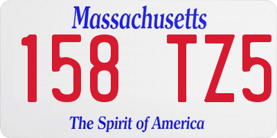 MA license plate 158TZ5