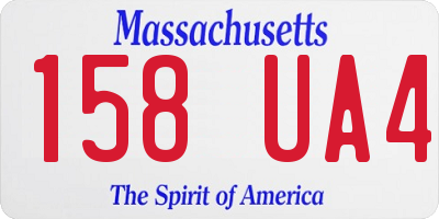MA license plate 158UA4