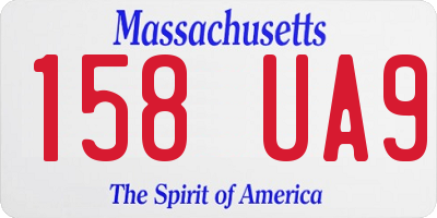 MA license plate 158UA9