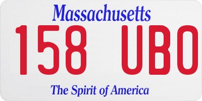 MA license plate 158UB0