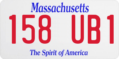 MA license plate 158UB1