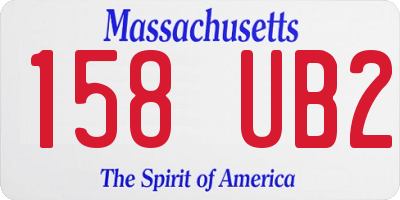 MA license plate 158UB2