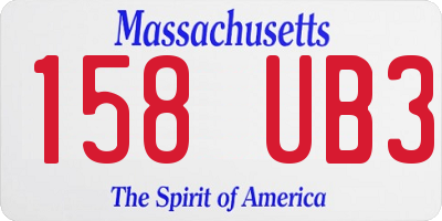 MA license plate 158UB3