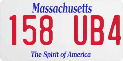 MA license plate 158UB4