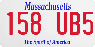 MA license plate 158UB5