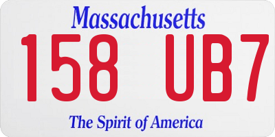 MA license plate 158UB7